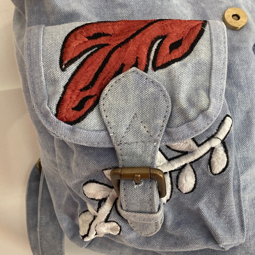 Embroidered Blue Backpack - Picture 5 of 5